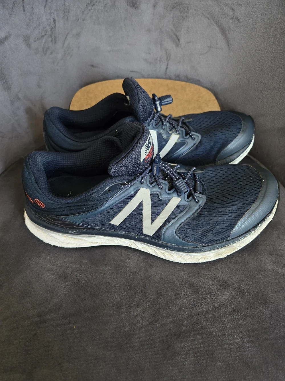 New Balance Men’s Navy and White Running Sneakers